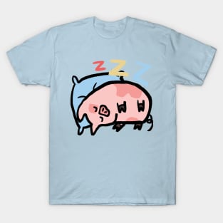 Cute Cartoon Piggy Sleepy T-Shirt